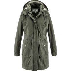 Parka bawełniana ocieplana bonprix ciemnooliwkowy. Zielone parki damskie bonprix, bez wzorów, z bawełny, bez kaptura. Za 239,99 zł.