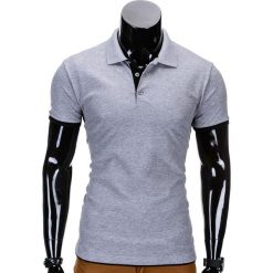 KOSZULKA MĘSKA POLO BEZ NADRUKU S758 - SZARY MELANŻ. Szare koszulki polo Ombre Clothing, m, melanż. Za 29,00 zł.