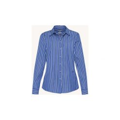 Koszule Tommy Hilfiger WW0WW25269 ESSENTIAL SHIRT. Niebieskie koszule damskie TOMMY HILFIGER, s, bez wzorów, bez kołnierzyka, bez rękawów. Za 310,11 zł.