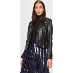 Trussardi Jeans - Kurtka skórzana. Pomarańczowe kurtki damskie Trussardi Jeans, s, bez wzorów, z poliesteru, krótkie, bez kaptura. W wyprzedaży za 899,90 zł.