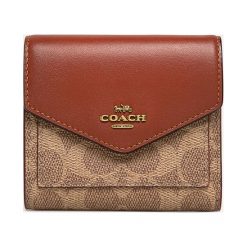 Coach - Portfel. Pomarańczowe portfele damskie Coach, bez wzorów, ze skóry ekologicznej. Za 399,90 zł.