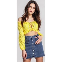 Żółta Bluzka Picking. Żółte bluzki damskie Renee, s, bez wzorów, bez kołnierzyka. Za 89,99 zł.