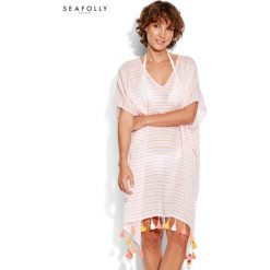 Tunika plażowa Seafolly Linen Stripe 53281-KA. Tuniki plażowe damskie Seafolly, bez wzorów, bez rękawów. Za 259,00 zł.