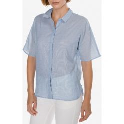 SELECTED Delilja Koszula Niebieski. Niebieskie bluzki damskie Selected, w paski, z bawełny, bez kołnierzyka, z krótkim rękawem. Za 223,95 zł.