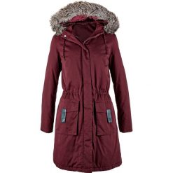Kurtka parka bonprix czerwony klonowy. Czerwone kurtki damskie bonprix, bez wzorów, z kapturem. Za 89,99 zł.