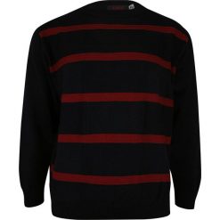 Sweter Granatowo-Czerwony, w Paski, Okrągły Dekolt (U-neck) -KINGS- Męski SWKNGS66607granatowy. Niebieskie swetry męskie Kings, s, w paski, klasyczne, z okrągłym kołnierzem, bez kaptura. Za 187,00 zł.