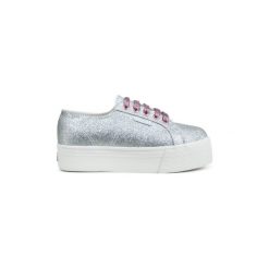Buty Superga 2790 Microglitterw Grey Silver. Szare trampki i tenisówki damskie Superga, bez wzorów, bez zapięcia. Za 181,76 zł.
