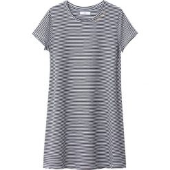 Sukienka-koszulka w paski 10-16 lat. Szare bluzki dziewczęce marki La Redoute Collections, w paski, z bawełny, z okrągłym kołnierzem, z krótkim rękawem. Za 52,88 zł.