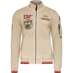 Bluza AERONAUTICA MILITARE Beżowy. Brązowe bluzy męskie marki Aeronautica Militare, l, z nadrukiem, z bawełny, militarne, z włoskim kołnierzykiem, bez rękawów, bez kaptura. Za 1030,00 zł.