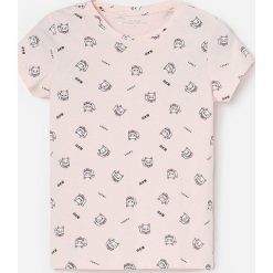 Bawełniany t-shirt ze wzorem - Różowy. Różowe t-shirty damskie Reserved, bez wzorów, z bawełny, bez kołnierzyka. Za 16,99 zł.
