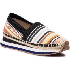 Espadryle TORY BURCH - Daisy Slip 53602 Multi Webbing Stripe/Multi Webbingstripe 960. Czarne espadryle damskie Tory Burch, bez wzorów, ze skóry, bez obcasa, na obcasie. Za 999,00 zł.