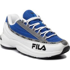 Sneakersy FILA - Dstr97 Wnm 1010597.02B White/Electric Blue. Niebieskie półbuty damskie Fila, na co dzień, bez wzorów, ze skóry ekologicznej, bez obcasa, na płaskiej podeszwie, bez zapięcia. Za 429,00 zł.