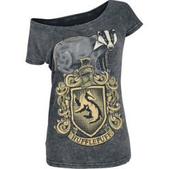 Harry Potter Hufflepuff Koszulka damska szary. Szare bluzki damskie marki Harry Potter, l, z nadrukiem, z dekoltem w łódkę. Za 99,90 zł.