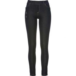 Jegginsy w gwiazdy bonprix czarny "stone". Czarne jeansy damskie bonprix, z elastanu. Za 89,99 zł.