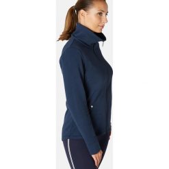 Bluza na zamek Gym & Pilates 500 damska. Niebieskie bluzy damskie NYAMBA, xs, bez wzorów, z bawełny, bez rękawów, bez kaptura, na jogę i pilates. Za 79,99 zł.