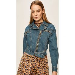 Answear - Kurtka jeansowa. Niebieskie kurtki damskie ANSWEAR, s, bez wzorów, z bawełny, krótkie. Za 189,90 zł.