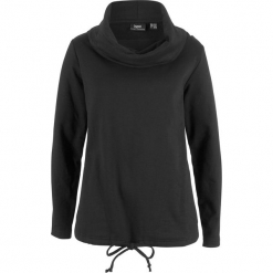 Bluza dresowa bonprix czarny. Czarne bluzy damskie bonprix, bez wzorów, z dresówki, bez rękawów, bez kaptura. Za 32,99 zł.