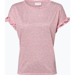 Vila - T-shirt damski z dodatkiem lnu – Vihaldis, pomarańczowy. Pomarańczowe t-shirty damskie Vila, s, bez wzorów, z falbankami. Za 89,95 zł.