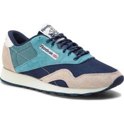 Buty Reebok - Cl Nylon Mu CN7196 Mist/Navy/Sand/Polar. Niebieskie buty sportowe męskie Reebok, na co dzień, bez wzorów, ze skóry, eleganckie, bez zapięcia. W wyprzedaży za 279,00 zł.