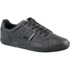 Lacoste Europa 417 SPM0044024 46,5 Czarne. Czarne buty sportowe męskie Lacoste, ze skóry, bez zapięcia. W wyprzedaży za 449,99 zł.