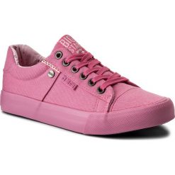Tenisówki BIG STAR - AA274509 Pink. Różowe półbuty damskie BIG STAR, bez wzorów, z gumy, retro, bez obcasa, na płaskiej podeszwie, bez zapięcia. W wyprzedaży za 99,00 zł.