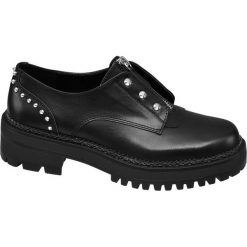Półbuty damskie Catwalk czarne. Czarne półbuty damskie Catwalk, z materiału. Za 139,90 zł.
