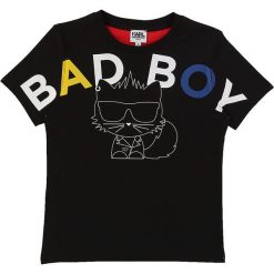 Karl Lagerfeld - T-shirt dziecięcy 162-174 cm. Czarne t-shirty chłopięce KARL LAGERFELD, z nadrukiem, z bawełny, bez rękawów. Za 239,90 zł.