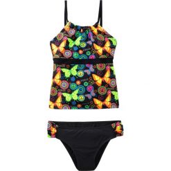 Tankini dziewczęce (2 części) bonprix czarny z nadrukiem. Czarne stroje kąpielowe dziewczęce bonprix, z nadrukiem. Za 44,99 zł.