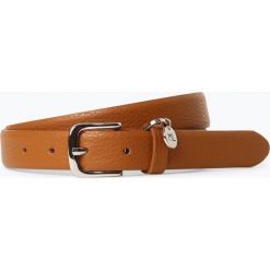 Marie Lund - Damski pasek skórzany, beżowy. Brązowe paski damskie Marie Lund, w paski, ze skóry, eleganckie. Za 59,95 zł.