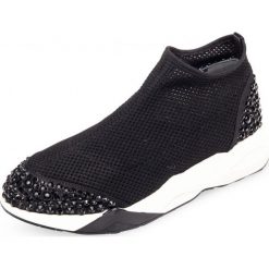 Trampki i Sneakersy Loriblu. Czarne trampki i tenisówki damskie Loriblu, z aplikacjami, z gumy, bez zapięcia. Za 1900,00 zł.