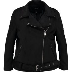 Bomberki damskie: New Look Curves SUEDETTE BIKER Kurtka ze skóry ekologicznej black