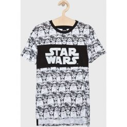 Blukids - T-shirt dziecięcy Star Wars 140-170 cm. Białe t-shirty chłopięce Blukids, z motywem z bajki, z bawełny, bez rękawów. W wyprzedaży za 34,90 zł.