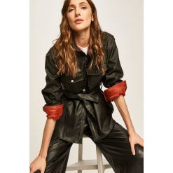 Answear - Kurtka. Czarne kurtki damskie ANSWEAR, s, w paski, ze skóry, krótkie. Za 289,90 zł.