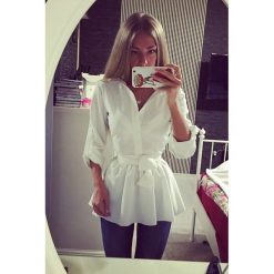 Koszula ALBERTINA. Białe bluzki damskie xl. W wyprzedaży za 69,00 zł.