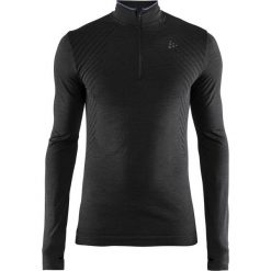 Craft koszulka męska Fuseknit Comfort Zip czarna L. Czarne koszulki męskie termoaktywne Craft, m, bez wzorów, bez kołnierzyka, z długim rękawem, długie, outdoorowe. Za 189,00 zł.