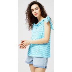 Top z wiązaniami. Bluzki damskie Moodo, xl, bez wzorów, bez kołnierzyka. Za 9,99 zł.