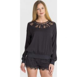 BLUZA Twinset U&B. Czarne bluzy damskie Twinset U&B, s, z aplikacjami, z tkaniny, bez rękawów, bez kaptura. Za 447,30 zł.