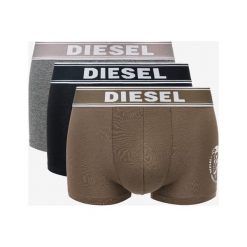 Diesel 3-pack Bokserki Czarny Brązowy Szary. Szare bokserki męskie Diesel, z nadrukiem, z elastanu. Za 206,95 zł.
