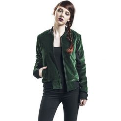 Bomberki damskie: Gothicana by EMP Living After Midnight Kurtka damska zielony/czarny