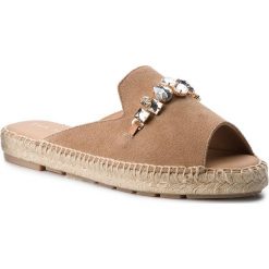 Espadryle EVA MINGE - Barbate 3H 18MJ1372391ES 203. Brązowe espadryle damskie Eva Minge, bez wzorów, ze skóry, na wysokim obcasie. W wyprzedaży za 219,00 zł.