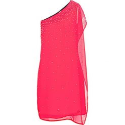 Sukienka na jedno ramię bonprix magenta. Fioletowe sukienki balowe marki bonprix. Za 89,99 zł.