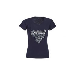 T-shirty z krótkim rękawem Guess FLOWERS. Niebieskie t-shirty damskie Guess, s, bez wzorów, bez kołnierzyka. Za 143,10 zł.