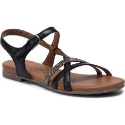 Sandały TAMARIS - 1-28120-22 Black 001. Szare klapki damskie Tamaris, bez wzorów, ze skóry, bez obcasa, na obcasie. W wyprzedaży za 159,00 zł.