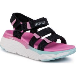 Sandały SKECHERS - Max Cushioning 140120/BKMT Black/Multi. Czarne klapki damskie Skechers, bez wzorów, z tworzywa sztucznego, bez obcasa. Za 299,00 zł.
