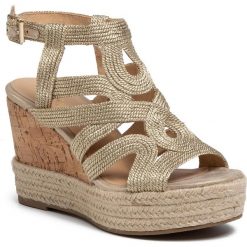 Espadryle BULLBOXER - 175022F2T Gold. Żółte espadryle damskie Bullboxer, bez wzorów, ze skóry ekologicznej, bez obcasa, na obcasie. W wyprzedaży za 219,00 zł.