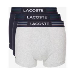 Lacoste 3-pack Bokserki Niebieski Szary. Szare bokserki męskie Lacoste, bez wzorów, z elastanu. Za 199,95 zł.