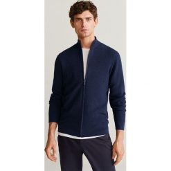 Mango Man - Kardigan Tenc. Żółte swetry męskie Mango Man, s, bez wzorów, z bawełny. Za 159,90 zł.