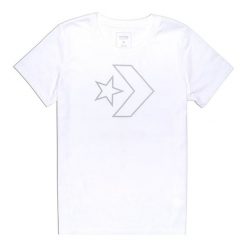 T-shirt w kolorze białym. Białe t-shirty męskie Converse, m, z okrągłym kołnierzem. W wyprzedaży za 77,95 zł.