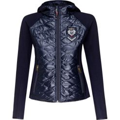 Kurtka AERONAUTICA MILITARE. Niebieskie bluzy damskie Aeronautica Militare, z aplikacjami, z tkaniny, bez rękawów, z kapturem. Za 950,00 zł.