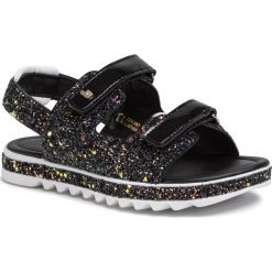 Sandały BIBI - Flat Form 1059126 Gliter/Black. Czarne sandały dziewczęce Bibi, ze skóry ekologicznej, bez zapięcia. Za 229,00 zł.